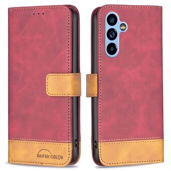 BINFEN COLOR BF Leather Series-7 for Samsung Galaxy A54 5G Style 11 Color Splicing Wallet Flip Cover Skin Touch Matte PU Leather Stand Magnetic Protective Phone Case