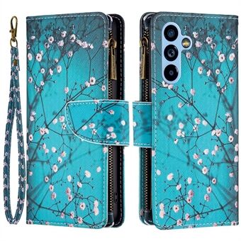 BF Pattern Printing Leather Series-4 for Samsung Galaxy A54 5G Wallet Case Style-03 Zipper Pocket PU Leather Stand Full Body Flip Folio Phone Cover