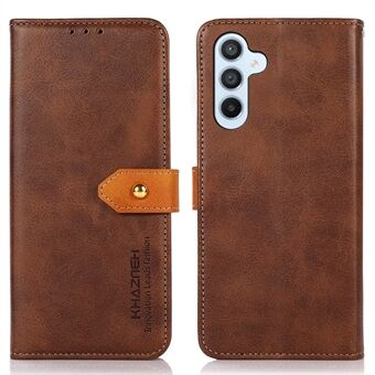 KHAZNEH For Samsung Galaxy A54 5G Anti-drop Phone Case, Cowhide Texture PU Leather Gold Buckle Folio Flip Phone Cover with Stand Wallet