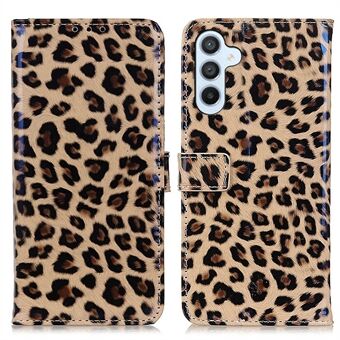 For Samsung Galaxy A54 5G Magnetic Clasp Leopard Pattern Phone Cover PU Leather Wallet Stand Folio Case