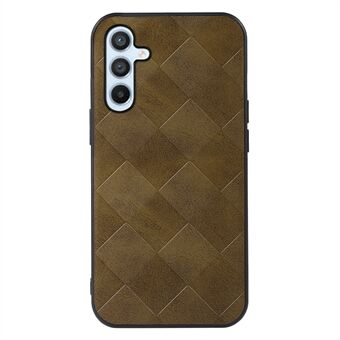 Anti-scratch Phone Cover For Samsung Galaxy A54 5G Grid Texture PU Leather Coated Soft TPU + Hard PC Hybrid Phone Case