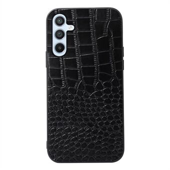 For Samsung Galaxy A54 5G Crocodile Texture Phone Case Genuine Cowhide Leather Coated PC+TPU Protective Back Cover