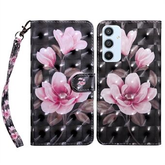 For Samsung Galaxy A54 5G Flip Phone Case, Anti-fall PU Leather 3D Pattern Printing Phone Cover Stand Wallet with Strap