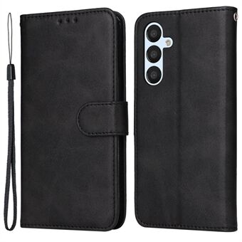 For Samsung Galaxy A54 5G PU Leather Wallet Shockproof Phone Cover Anti-scratch Classic Calf Texture Phone Stand Case with Wrist Strap