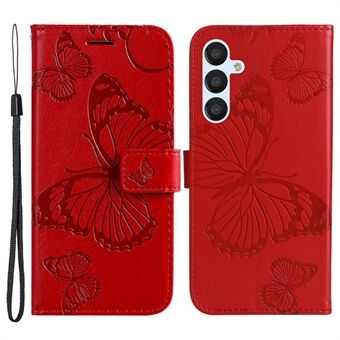 KT Imprinting Series-2 for Samsung Galaxy A54 5G PU Leather Anti-scratch Phone Flip Wallet Case Imprinted Butterfly Pattern Stand Drop-proof Phone Cover