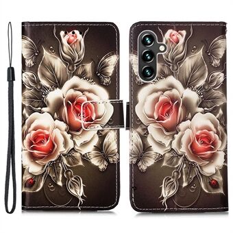 YB Pattern Printing Leather Series-4 for Samsung Galaxy A54 5G PU Leather Wallet Stand Phone Case Overall Coverage Inner TPU Cover