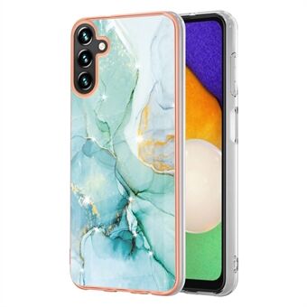 For Samsung Galaxy A54 5G YB IMD Series-2 Fingerprint Free Marble Pattern Phone Case Soft TPU Electroplating Frame Shell IMD Back Cover