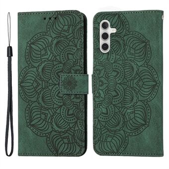 For Samsung Galaxy A54 5G Imprinted Mandala Flower Drop-proof Phone Cover Wallet Stand PU Leather Anti-scratch Phone Case