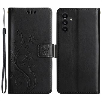 For Samsung Galaxy A54 5G Anti-drop Flower Butterfly Imprinted Flip Phone Cover Shockproof PU Leather Phone Case Wallet Stand