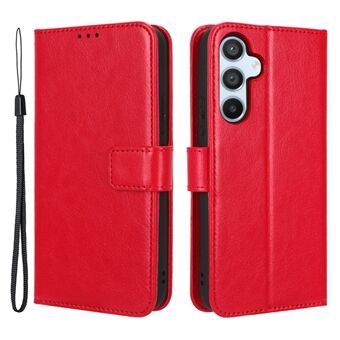 For Samsung Galaxy A54 5G Crazy Horse Texture Magnetic Full Protection Cell Phone Case Flip Wallet Stand Anti-wear PU Leather Phone Cover with Strap