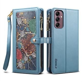 ESEBLE Galaxy Series for Samsung Galaxy A54 5G RFID Blocking Phone Case Zipper Pocket Stand Leather Wallet Cover