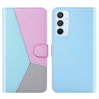 Anti-drop Leather Phone Case for Samsung Galaxy A54 5G , Tri-color Splicing Phone Wallet Cover Stand