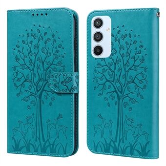 For Samsung Galaxy A54 5G PU Leather Wallet Phone Case Deer Tree Pattern Stand Cover