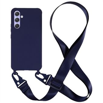 For Samsung Galaxy A54 5G Soft TPU Case Matte Finish Phone Protector with Wide Lanyard