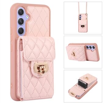 For Samsung Galaxy A54 5G PU Leather Coated TPU Phone Case Multiple Cards Slot Kickstand Cover