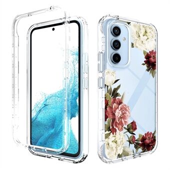 For Samsung Galaxy A54 5G PC Frame + TPU Transparent Case Pattern Printing Drop-proof Cover