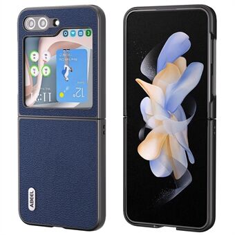 ABEEL For Samsung Galaxy Z Flip5 5G Genuine Cow Leather + PC Phone Case Ultra Thin Folding Cover