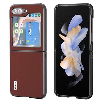 ABEEL For Samsung Galaxy Z Flip5 5G Shockproof Phone Case Cowhide Leather Coated PC Slim Folding Cover