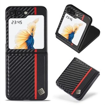 LC.IMEEK For Samsung Galaxy Z Flip5 5G Carbon Fiber Texture Phone Case PU Leather+PC Shockproof Cover