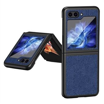 For Samsung Galaxy Z Flip5 5G PU Leather Coated PC Case Litchi Texture Protective Phone Cover