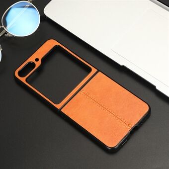 For Samsung Galaxy Z Flip5 5G PU Leather + Hard PC Phone Case Stitching Lines Shockproof Cover