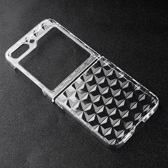 For Samsung Galaxy Z Flip5 5G Diamond Texture Clear Case Hard PC Shockproof Phone Cover