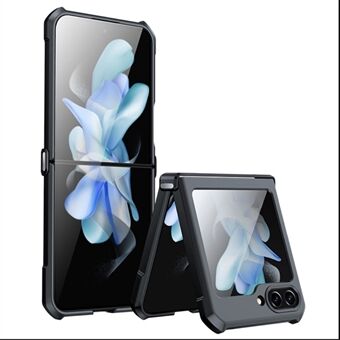 XUNDD For Samsung Galaxy Z Flip5 5G Acrylic+TPU Phone Case with Rear Small Screen Tempered Glass Film - Black