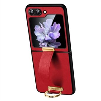 SULADA Fashion Series for Samsung Galaxy Z Flip5 5G Phone Case PU Leather+PC Wristband Kickstand Protective Cover