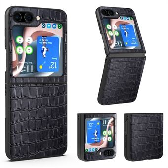 AIORIA Crocodile Textured Shockproof Case for Samsung Galaxy Z Flip5 5G Anti-Drop PU + PC Phone Cover
