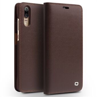 QIALINO Classic Gen II Cowhide Genuine Leather Wallet Mobile Cover for Huawei P20