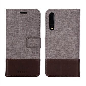 MUXMA Leather Canvas Splicing Stand Mobile Casing for Huawei P20 Pro
