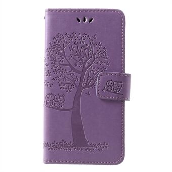 Imprint Tree Owl Pattern PU Leather Magnetic Case for Huawei P30