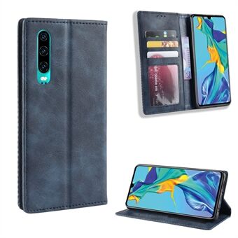 Auto-absorbed Vintage Leather Wallet Mobile Phone Cover for Huawei P30