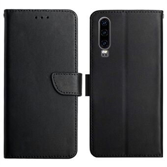 Nappa Texture Magnetic Closure Stand Wallet Case Flip Genuine Leather+TPU Phone Shell for Huawei P30