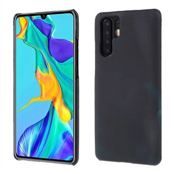 Thermal Induction Fluorescent Color Changing PU Leather Coated PC Phone Case for Huawei P30 Pro - Black