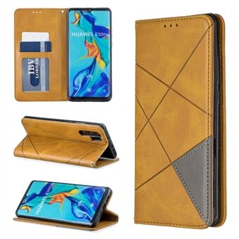 Geometric Pattern Leather Stand Phone Case with Card Holder for Huawei P30 Pro