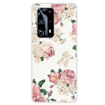 Pattern Printing TPU Phone Back Case for Huawei P40 - Rose Flower