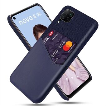 KSQ Card Slot Cloth PU Leather Coated PC Cell Phone Case for Huawei P40 lite/nova 6 SE/Nova 7i