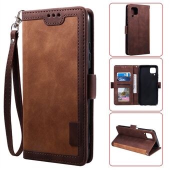 Retro Style Splicing Leather Wallet Cover Stand Phone Case for Huawei P40 lite/nova 6 SE/Nova 7i