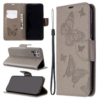 Imprint Butterflies Wallet Stand Flip Leather Phone Shell for Huawei P40 LITE/Nova 6 SE/Nova 7i