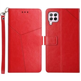 Y-Shaped Line Imprinting Wallet Stand Design Anti-Drop Stylish PU Leather Phone Case for Huawei P40 lite 4G/nova 6 SE/Nova 7i