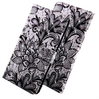 Pattern Printing Leather Wallet Stand for Huawei P smart 2021/Y7a Protective Case with Lanyard