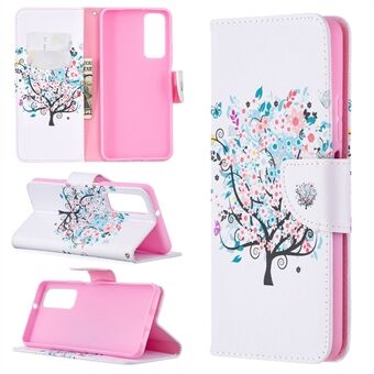 Pattern Printing Leather Stand Wallet Protective Shell for Huawei P smart 2021/Y7a