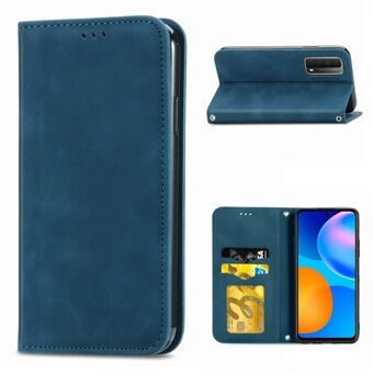 Auto-absorbed Vintage PU Leather Phone Casing for Huawei P Smart 2021 / Huawei Y7a