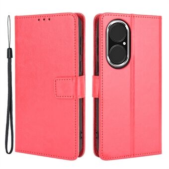 Split Leather Crazy Horse Texture Wallet Stand Design Phone Case Shell for Huawei P50 Pro