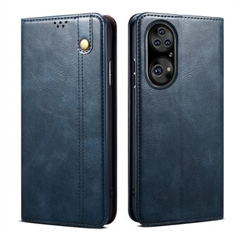 Waxy Crazy Horse Texture Leather Full Protection Wallet Stand Phone Case for Huawei P50 Pro