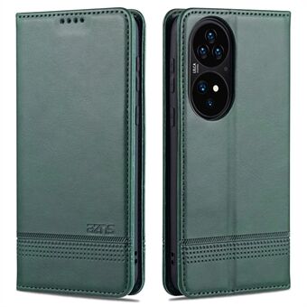 AZNS PU Leather Flip Book Shockproof Auto-absorbed Magnetic Case with Stand for Huawei P50 Pro