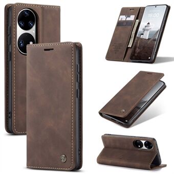 CASEME 013 Series for Huawei P50 Pro PU Leather Drop-proof Phone Case Stand Wallet Magnetic Auto Closing Protective Cover