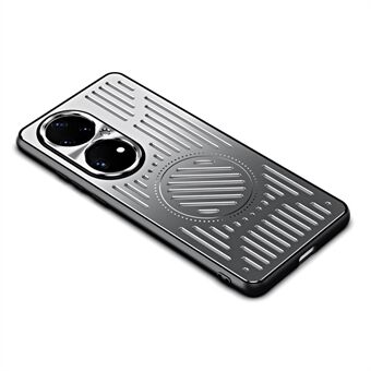 For Huawei P50 Pro 4G Magnetic Phone Case Hollow Heat Dissipation TPU + Aluminum Alloy Back Cover