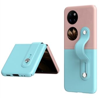 For Huawei P50 Pocket / Pocket S Wristband Stand Design Folding Phone Case with Contrasting Color